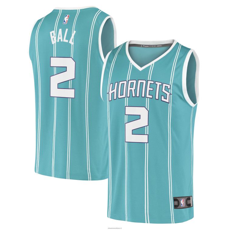 NBA 00F2L2411 charlotte hornets lamelo palla verde acqua maglia replica fast break