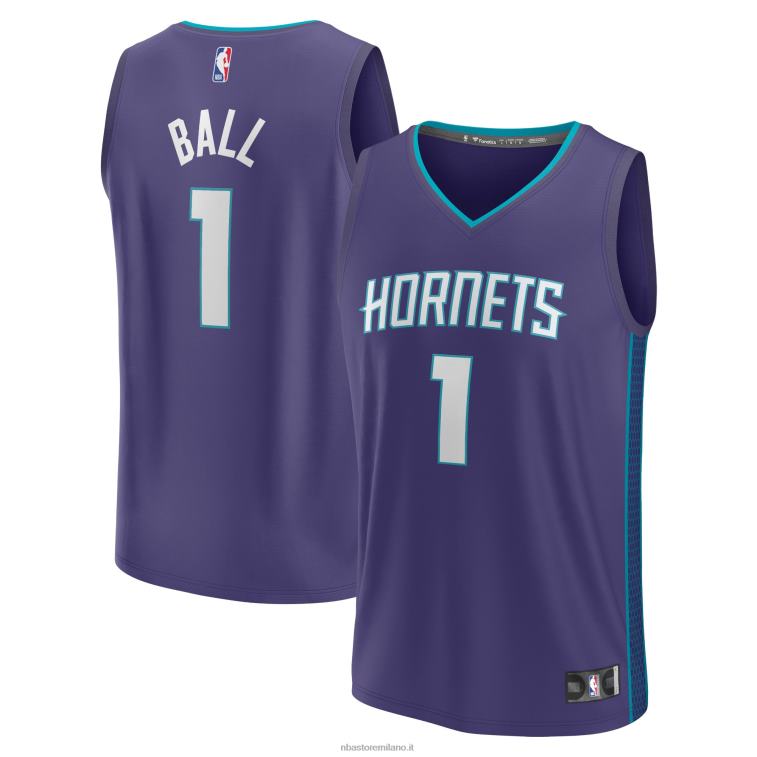 NBA 00F2L267 charlotte hornets lamelo palla viola replica fast break maglia