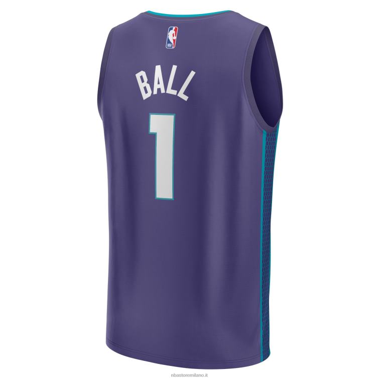 NBA 00F2L267 charlotte hornets lamelo palla viola replica fast break maglia