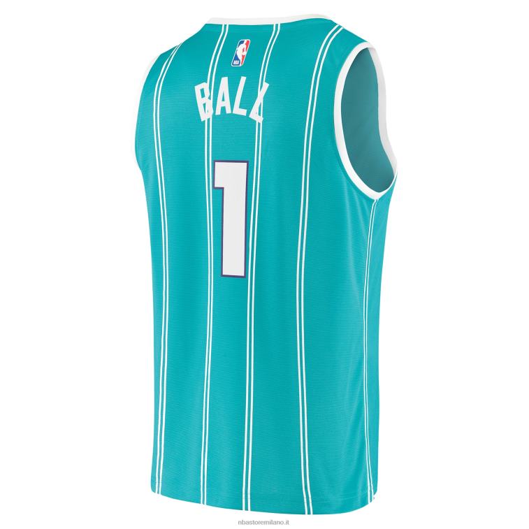 NBA 00F2L27 charlotte hornets lamelo palla verde acqua maglia replica fast break