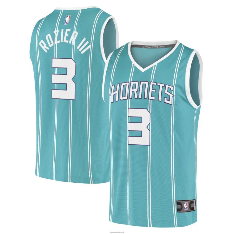 NBA 00F2L2845 charlotte hornets terry rozier iii teal maglia replica giocatore fast break
