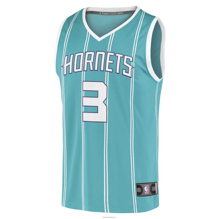 NBA 00F2L2845 charlotte hornets terry rozier iii teal maglia replica giocatore fast break