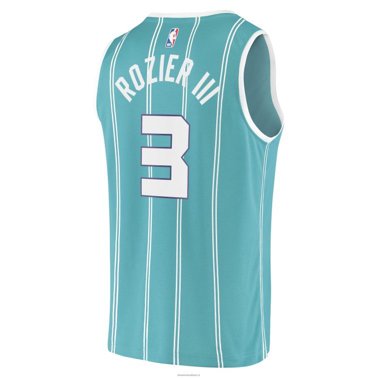 NBA 00F2L2845 charlotte hornets terry rozier iii teal maglia replica giocatore fast break