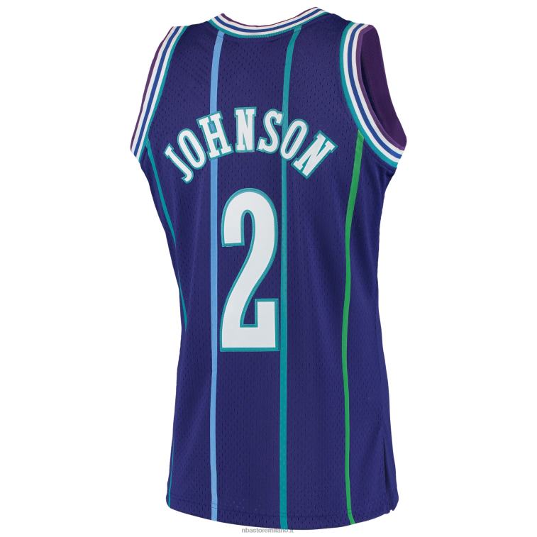 NBA 00F2L3179 charlotte hornets larry johnson mitchell & ness viola 199hardwood classici swingman maglia