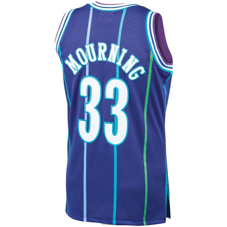 NBA 00F2L4474 charlotte hornets alonzo lutto mitchell & ness maglia swingman classici in legno duro viola