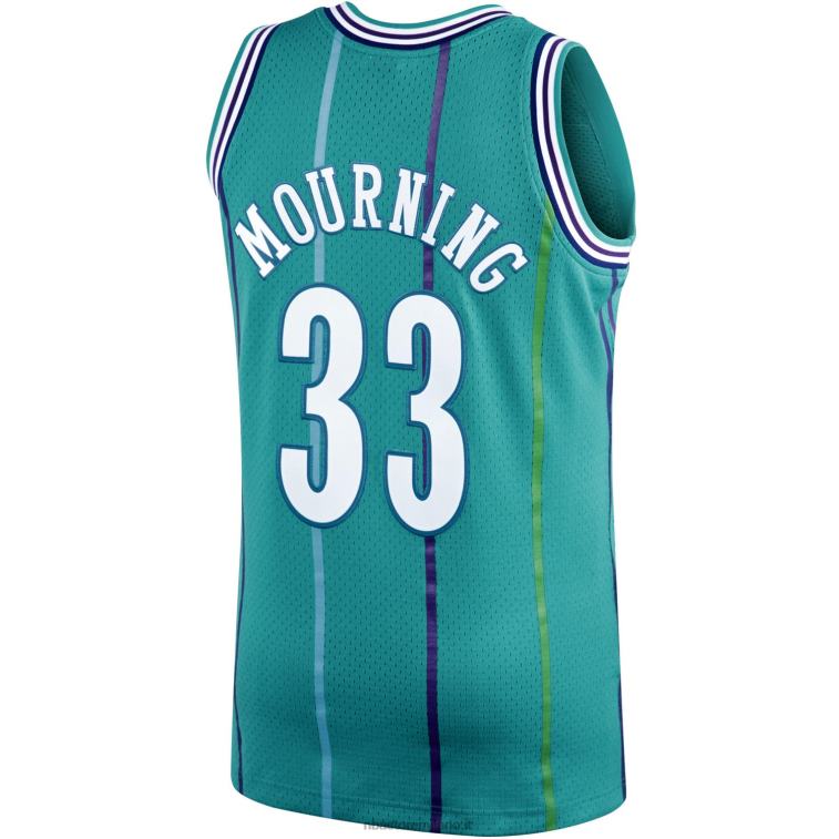 NBA 00F2L6986 charlotte hornets alonzo lutto teal 199hardwood classics maglia da giocatore swingman