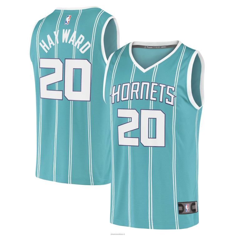 NBA 00F2L7660 charlotte hornets gordon hayward verde acqua maglia replica fast break