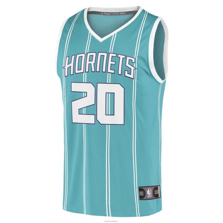 NBA 00F2L7660 charlotte hornets gordon hayward verde acqua maglia replica fast break