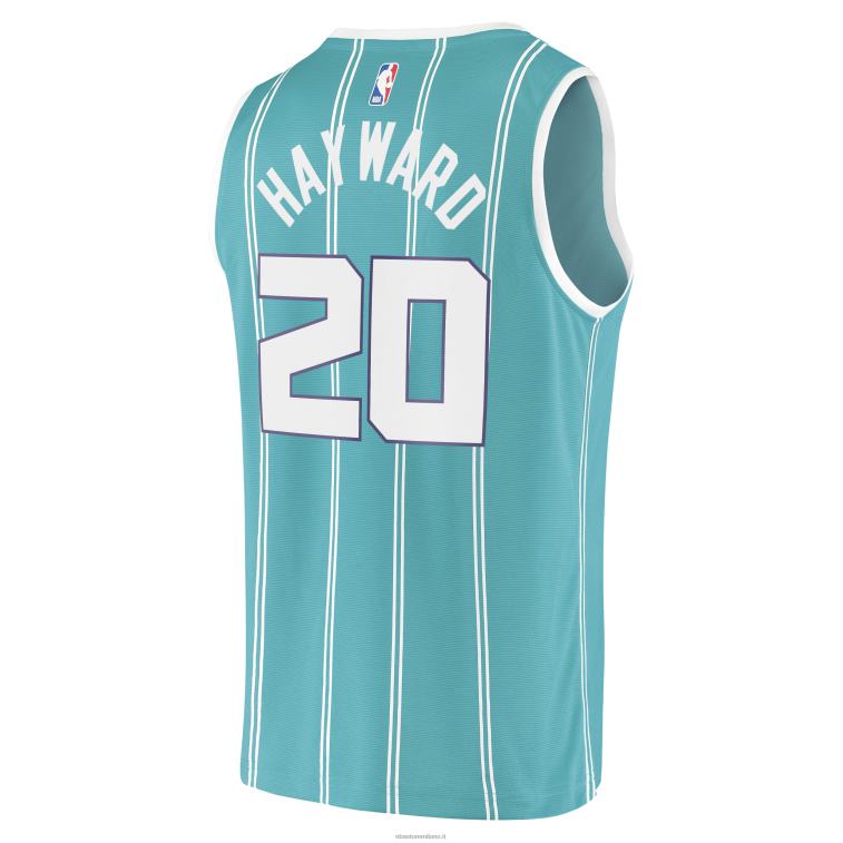 NBA 00F2L7660 charlotte hornets gordon hayward verde acqua maglia replica fast break