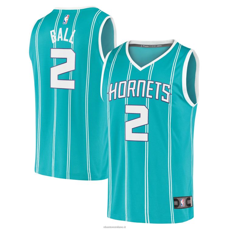 NBA 00F2L863 Charlotte Hornets Lamelo Ball Teal 2020 Draft First Round Pick Fast Break Replica Jersey