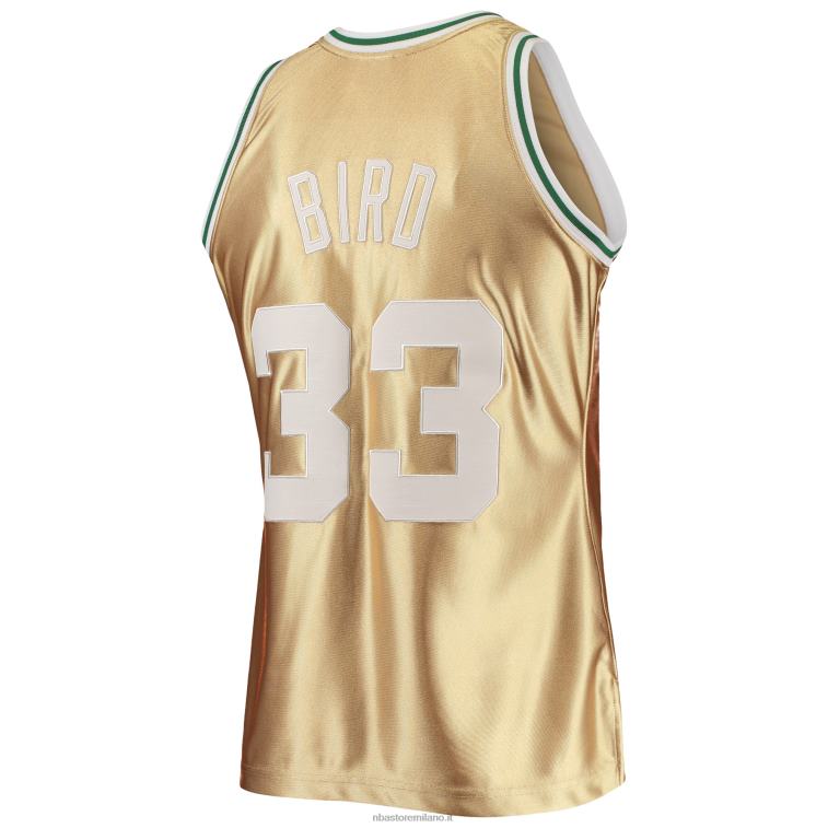 NBA 00F2L1184 maglia swingman dei Boston Celtics Larry Bird Gold Mitchell & Ness 75th Anniversary Hardwood Classics
