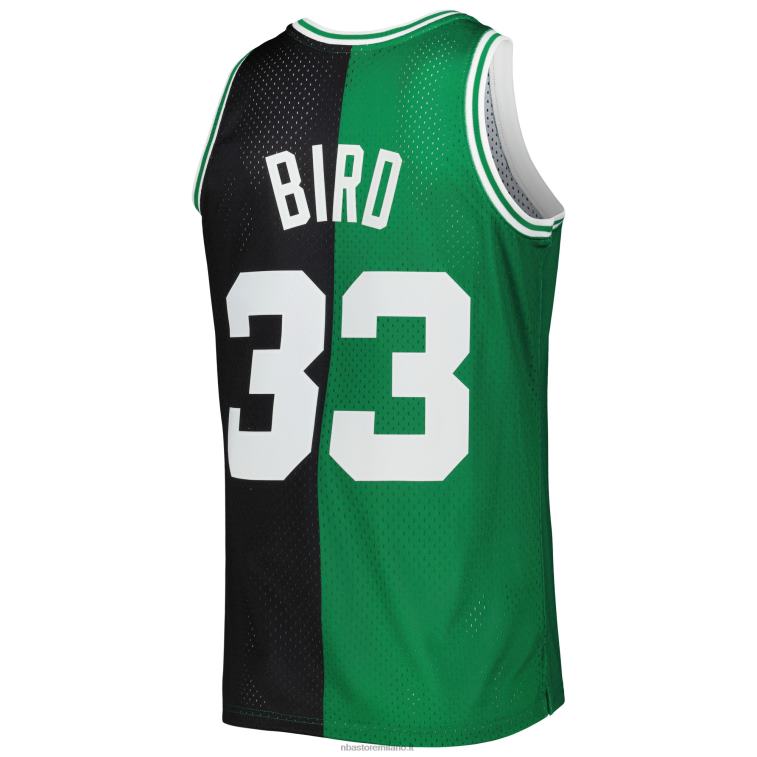 NBA 00F2L130 Boston Celtics Larry Bird Mitchell & Ness Black/Kelly Green Hardwood Classics Split Swingman Jersey