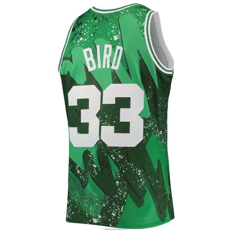 NBA 00F2L1726 boston celtics larry bird mitchell & ness kelly green hardwood classici hyper hoops maglia swingman