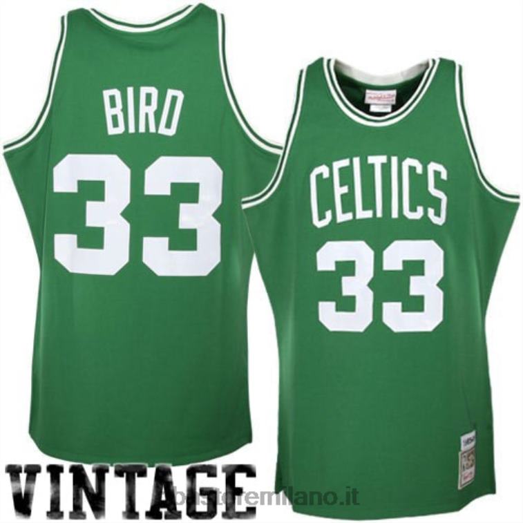 NBA 00F2L1811 boston celtics larry bird mitchell & ness kelly green hardwood classici maglia autentica