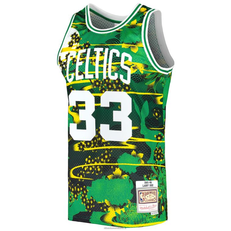 NBA 00F2L223 boston celtics larry bird kelly green hardwood classici maglia swingman capodanno lunare