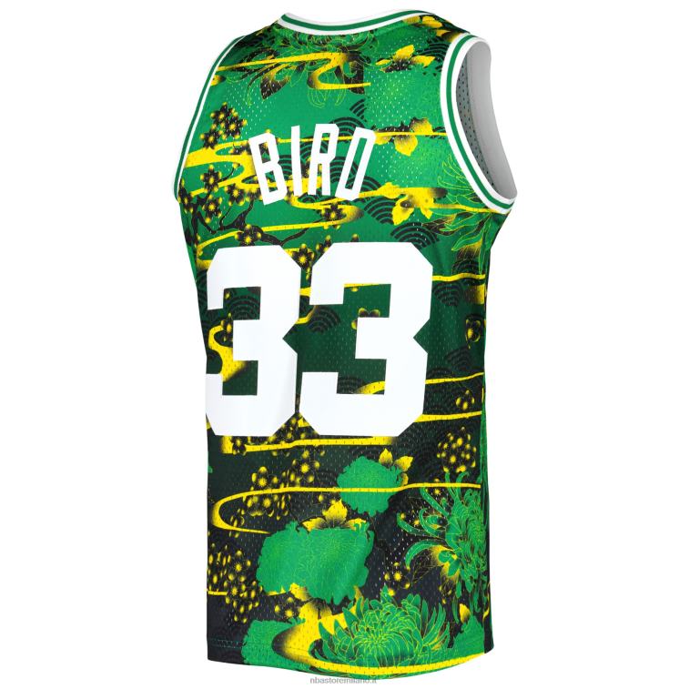 NBA 00F2L223 boston celtics larry bird kelly green hardwood classici maglia swingman capodanno lunare
