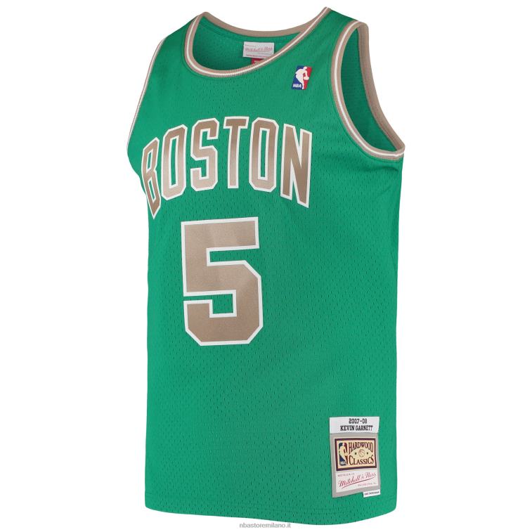 NBA 00F2L2450 boston celtics kevin garnett mitchell & ness kelly green hardwood classici maglia swingman