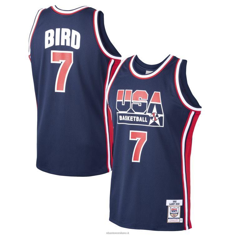 NBA 00F2L2556 usa basket larry bird mitchell & ness navy home 1992 dream team maglia autentica