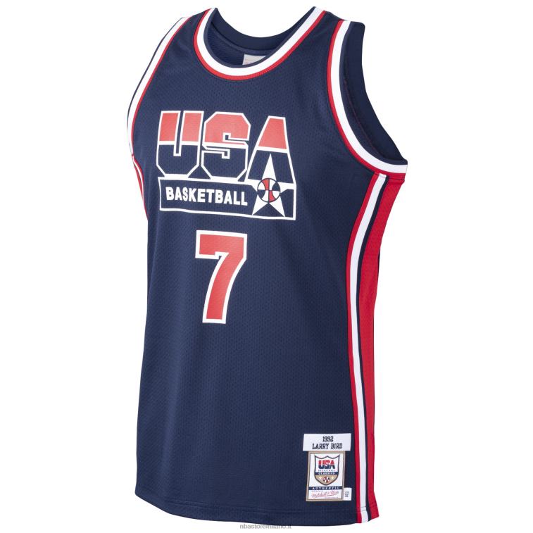 NBA 00F2L2556 usa basket larry bird mitchell & ness navy home 1992 dream team maglia autentica