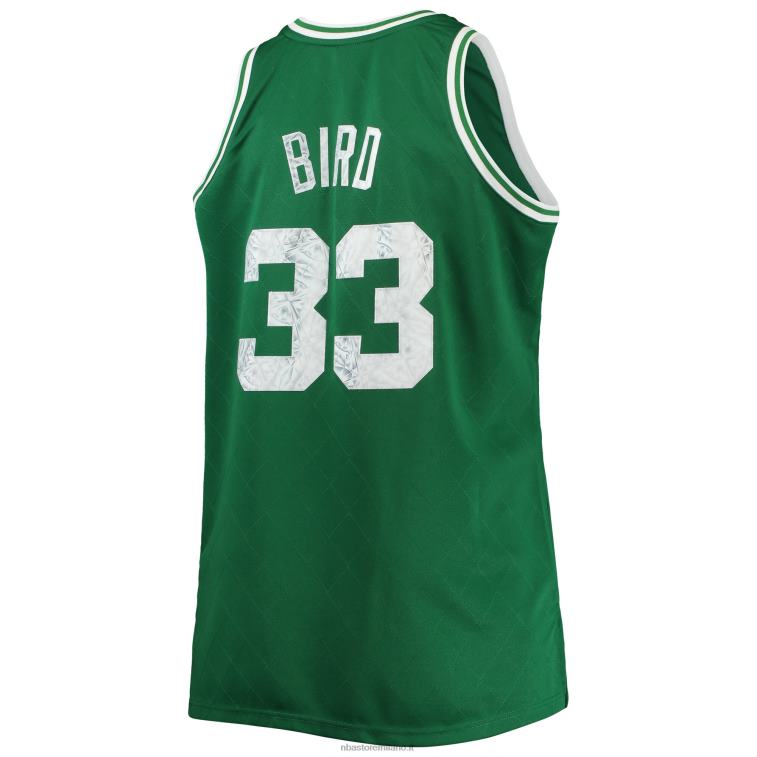 NBA 00F2L2919 boston celtics larry bird kelly green big & tall maglia swingman diamante 75° anniversario