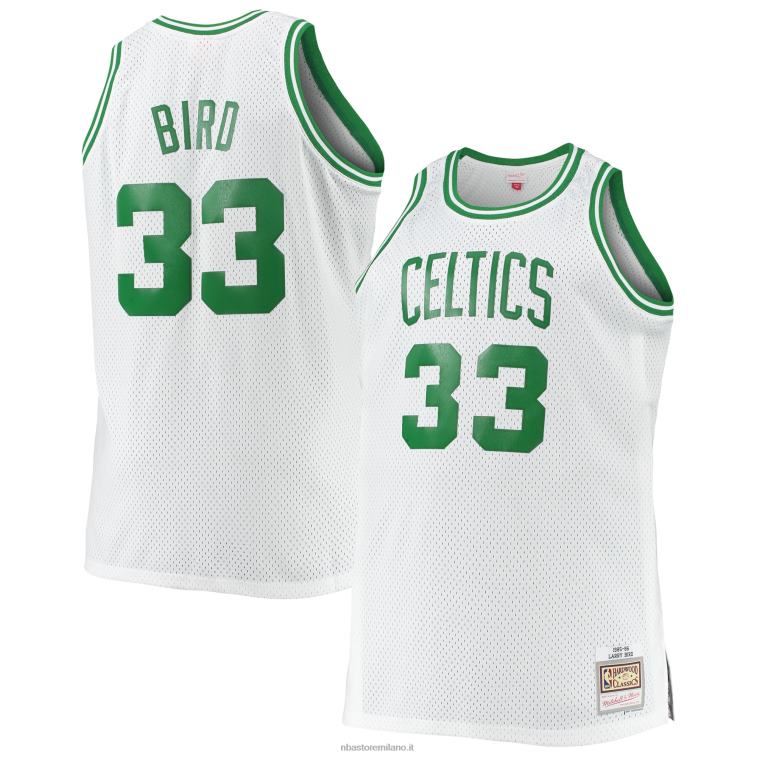 NBA 00F2L293 boston celtics larry bird mitchell & ness bianco big & tall hardwood classici maglia swingman