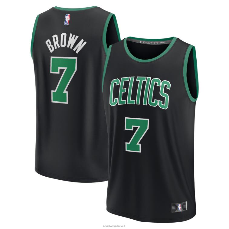 NBA 00F2L3470 maglia Boston Celtics Jaylen Brown Black Fast Break replica