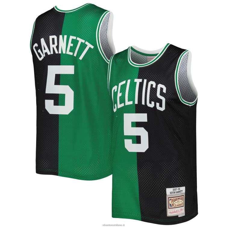 NBA 00F2L976 Boston Celtics Kevin Garnett Black/Kelly Green Classics Split Swingman Jersey