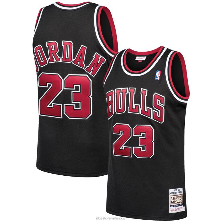 NBA 00F2L11 Chicago bulls michael jordan mitchell & ness black hardwood classics maglia da giocatore autentica