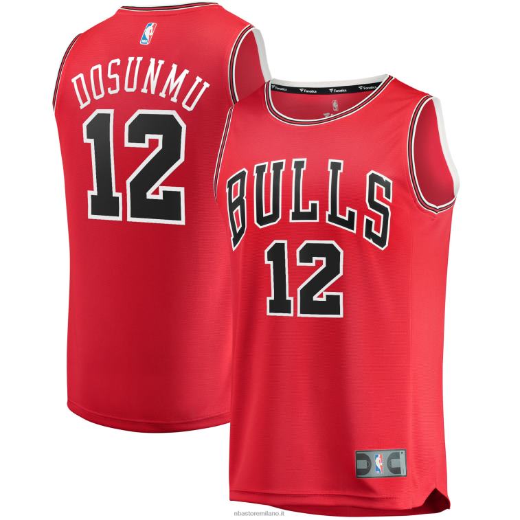NBA 00F2L1489 Chicago Bulls Ayo Dosunmu Maglia Rossa Fast Break Replica