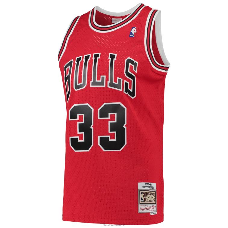 NBA 00F2L1629 maglia swingman dei Chicago Bulls Scottie Pippen Mitchell & Ness Red Hardwood Classics