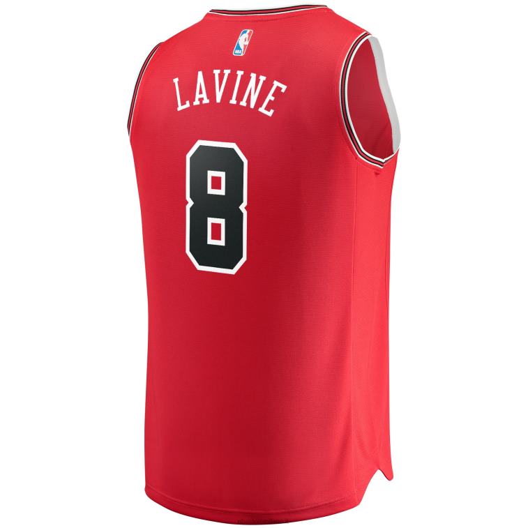 NBA 00F2L215 maglia replica fast break rossa zach lavine dei chicago bulls
