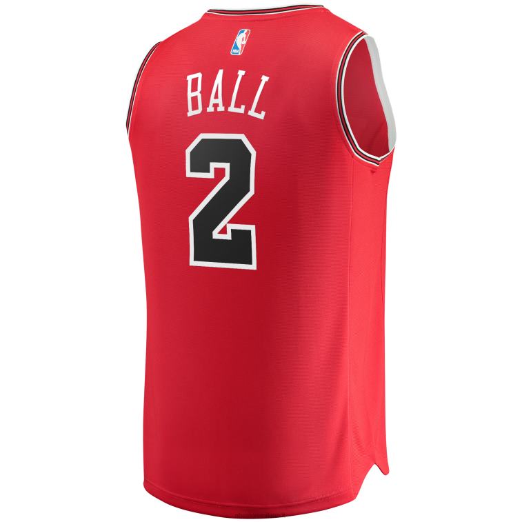 NBA 00F2L2191 Maglia Chicago Bulls Lonzo Ball Red Fast Break Road Replica
