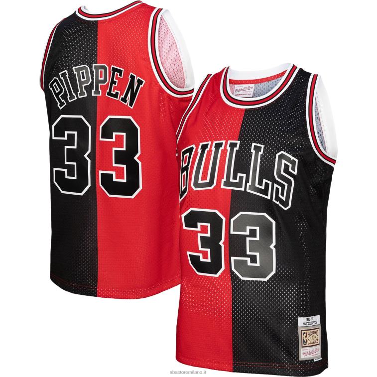 NBA 00F2L233 chicago bulls scottie pippen mitchell & ness red/black hardwood classics split swingman jersey