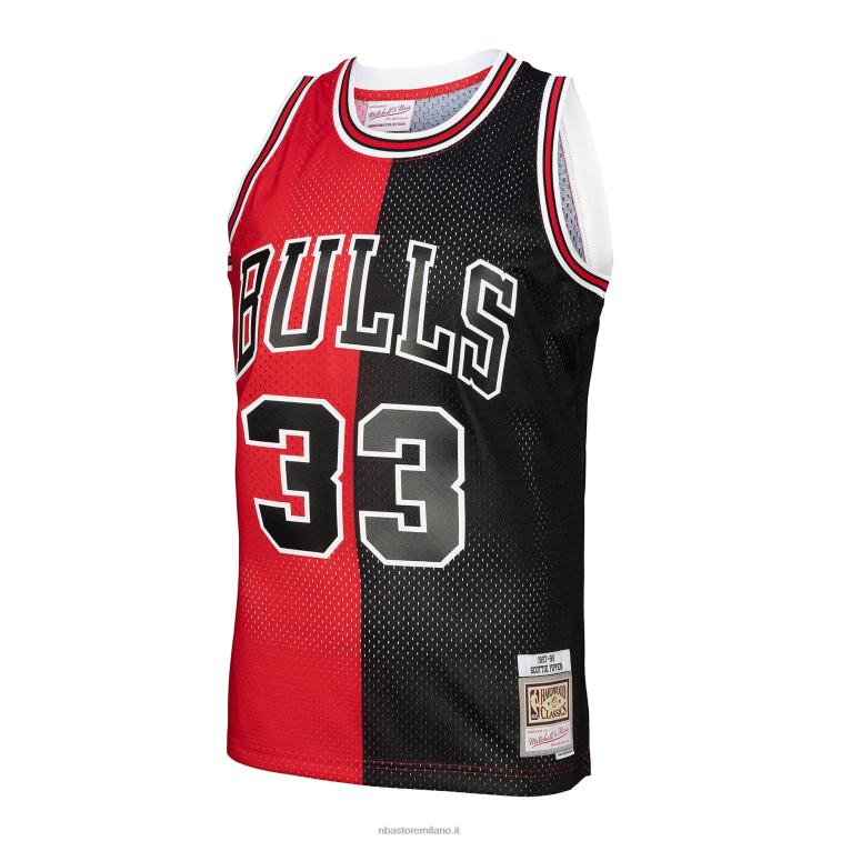 NBA 00F2L233 chicago bulls scottie pippen mitchell & ness red/black hardwood classics split swingman jersey
