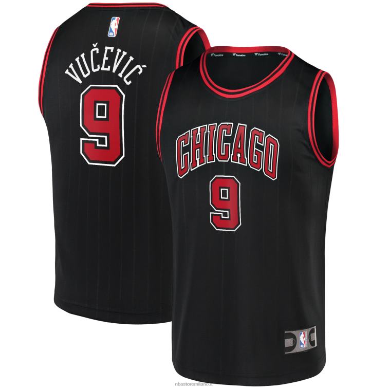 NBA 00F2L3024 maglia nera fast break replica nikola vucevic dei chicago bulls