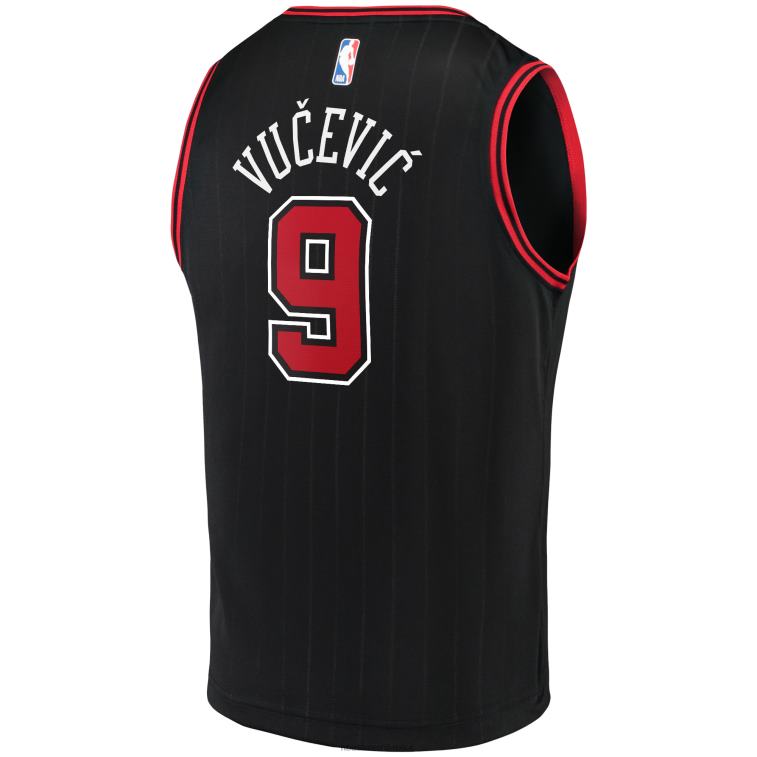NBA 00F2L3024 maglia nera fast break replica nikola vucevic dei chicago bulls