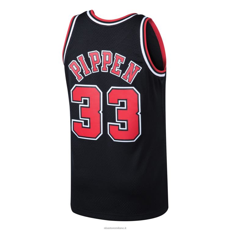 NBA 00F2L318 maglia swingman dei Chicago Bulls Scottie Pippen Mitchell & Ness Black Hardwood Classics