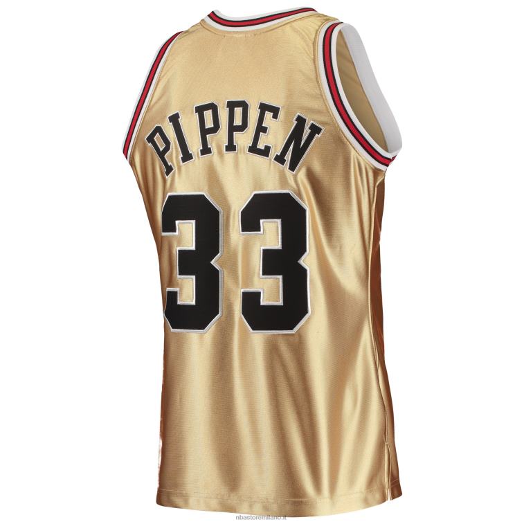 NBA 00F2L4345 Chicago Bulls Scottie Pippen Gold Mitchell & Ness 75th Anniversary Hardwood Classics Maglia Swingman