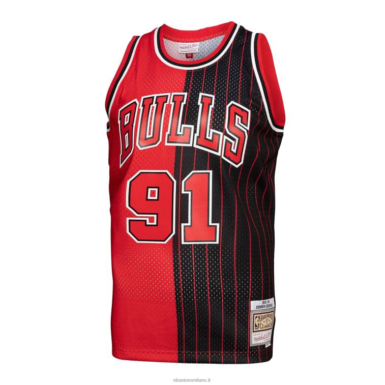 NBA 00F2L4810 chicago bulls mitchell & ness rosso/nero big & tall hardwood classici split maglia swingman