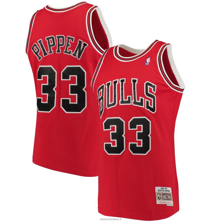 NBA 00F2L6050 chicago bulls scottie pippen mitchell & ness maglia classica rossa grande e alta legno duro