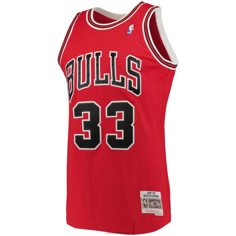 NBA 00F2L6050 chicago bulls scottie pippen mitchell & ness maglia classica rossa grande e alta legno duro