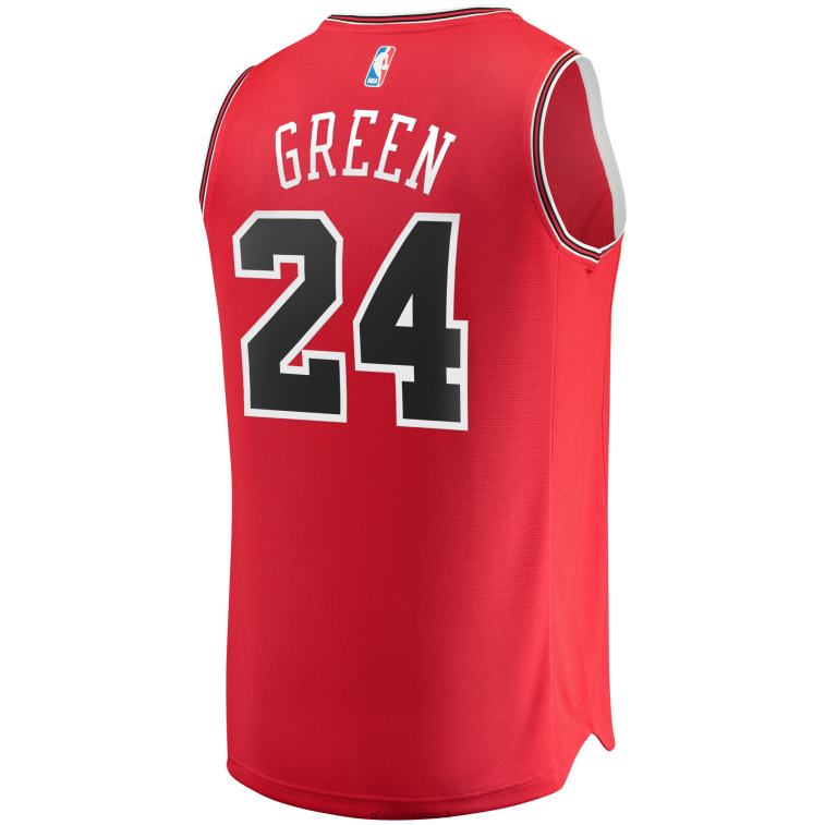 NBA 00F2L6374 maglia replica fast break verde rosso javonte chicago bulls
