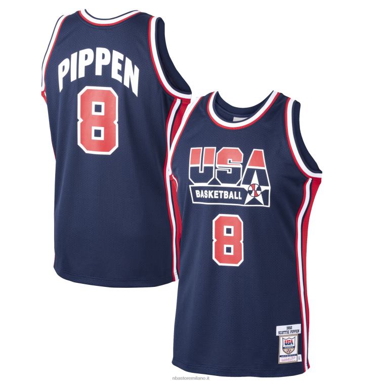 NBA 00F2L6738 usa basket scottie pippen mitchell & ness navy home 1992 dream team maglia autentica