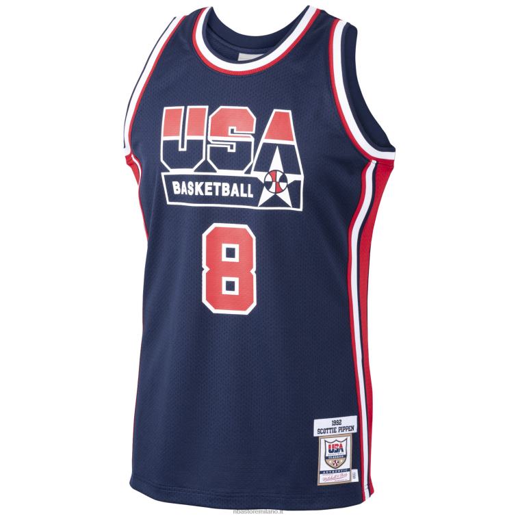 NBA 00F2L6738 usa basket scottie pippen mitchell & ness navy home 1992 dream team maglia autentica