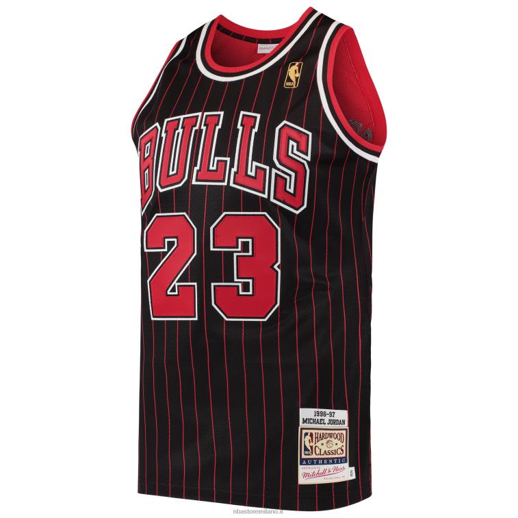 NBA 00F2L67 chicago bulls michael jordan mitchell & ness black hardwood classici maglia autentica