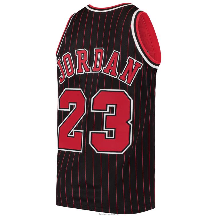 NBA 00F2L67 chicago bulls michael jordan mitchell & ness black hardwood classici maglia autentica
