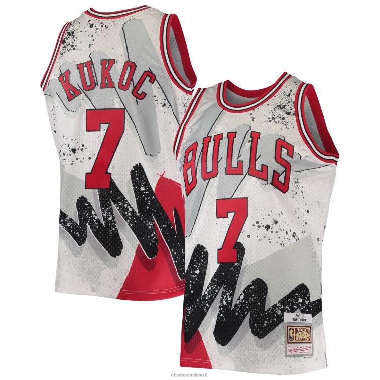 NBA 00F2L7460 chicago bulls toni kukoc mitchell & ness white hardwood classici hyper hoops swingman jersey