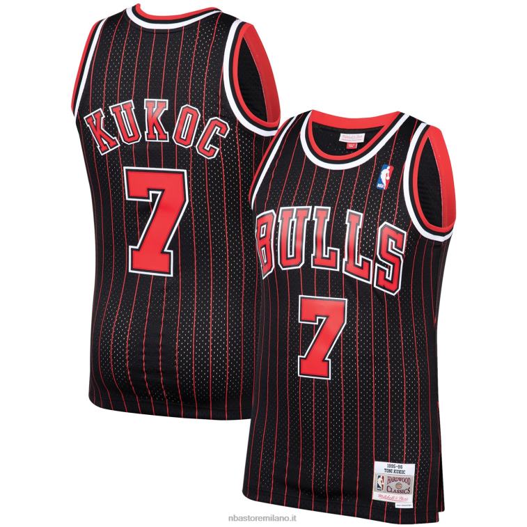 NBA 00F2L748 chicago bulls toni kukoc mitchell & ness black hardwood classics maglia da giocatore swingman