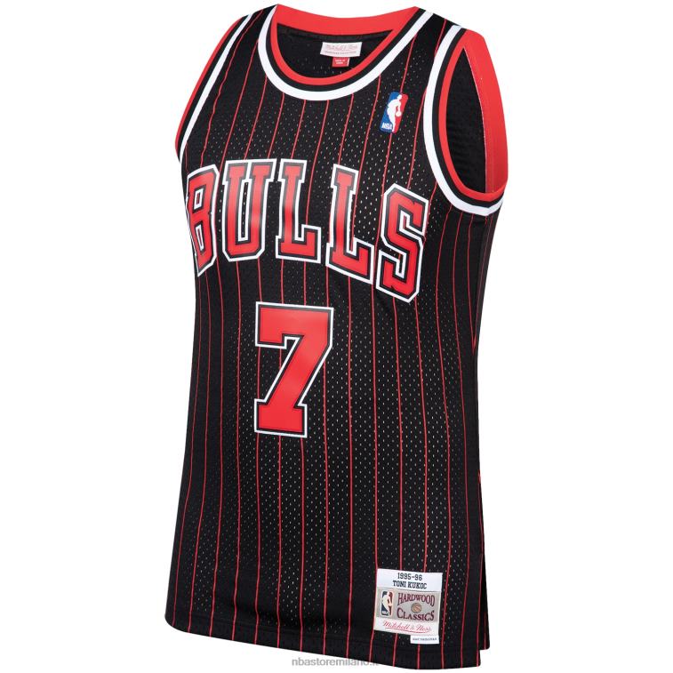 NBA 00F2L748 chicago bulls toni kukoc mitchell & ness black hardwood classics maglia da giocatore swingman