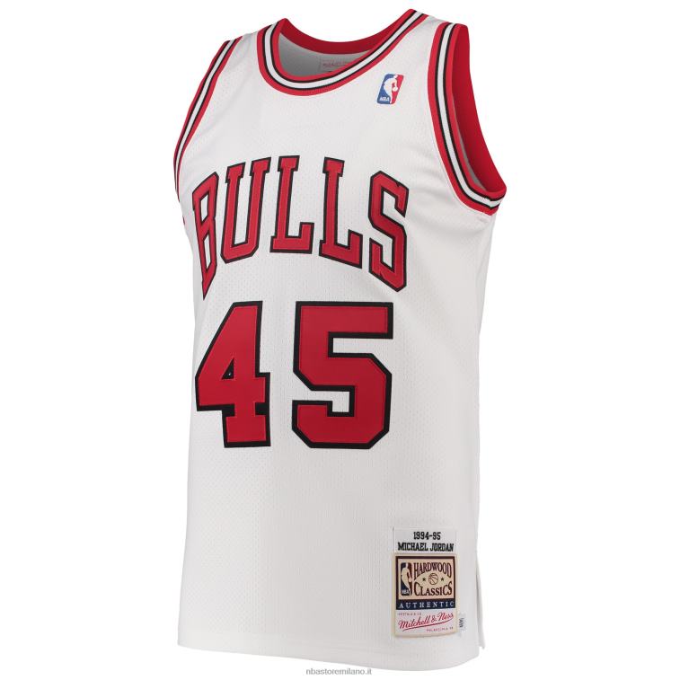 NBA 00F2L7974 Chicago bulls michael jordan mitchell & ness white hardwood classics maglia da giocatore autentica